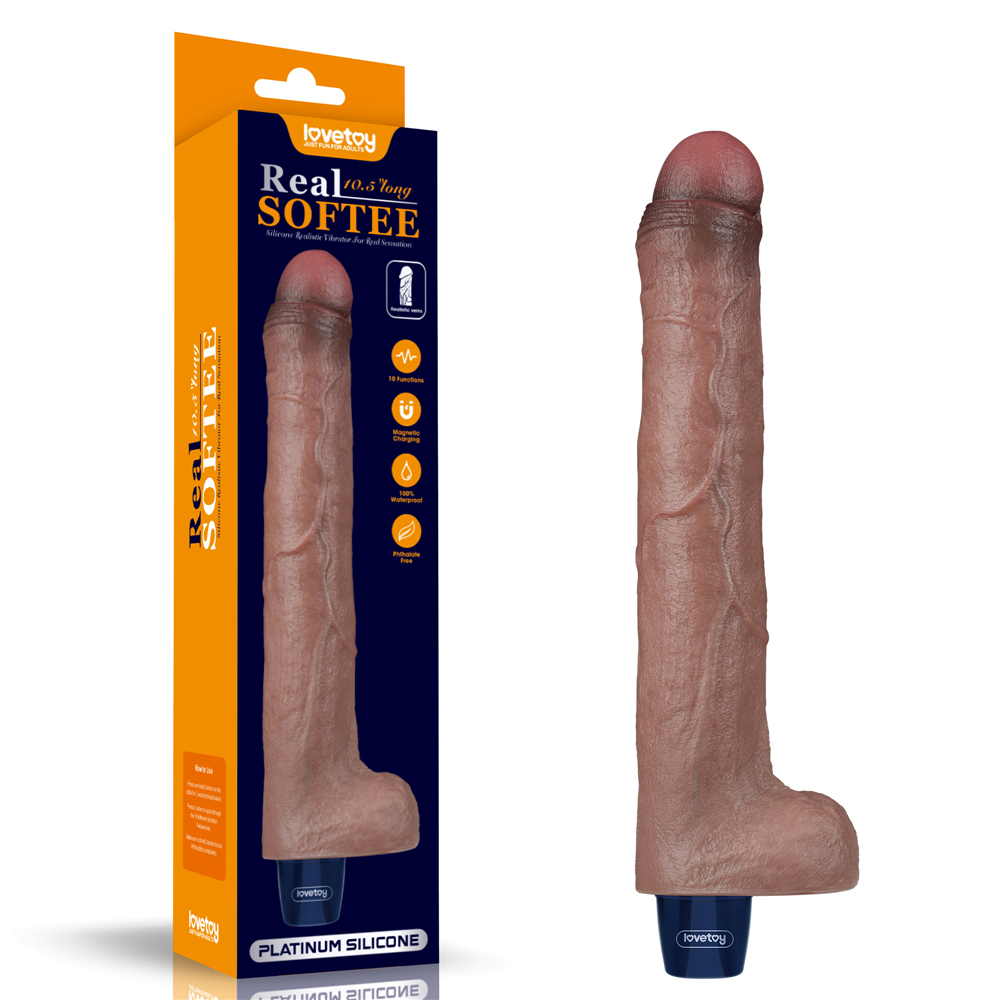 Real Softee Rechargeable Silicone Vibrating Dildo